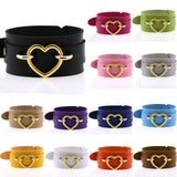 Gothic Harajuku Heart PU Leather Wrap Bracelet Vintage Punk Wide Bangles