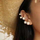 One Pair Pearl Earrings Jewelry Ear Cuff Clip For Wedding