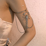 One Piece Punk Hip Hop Rhinestone Tassel Bracelet Gothic Hand Scorpion Bracelet