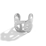 Vintage Punk Silver Bracelets Bangle Hollow Out Wide Cuff Bangles