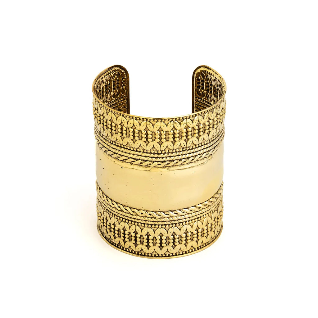Vintage Punk Silver Carved Cuff Bangle for Women