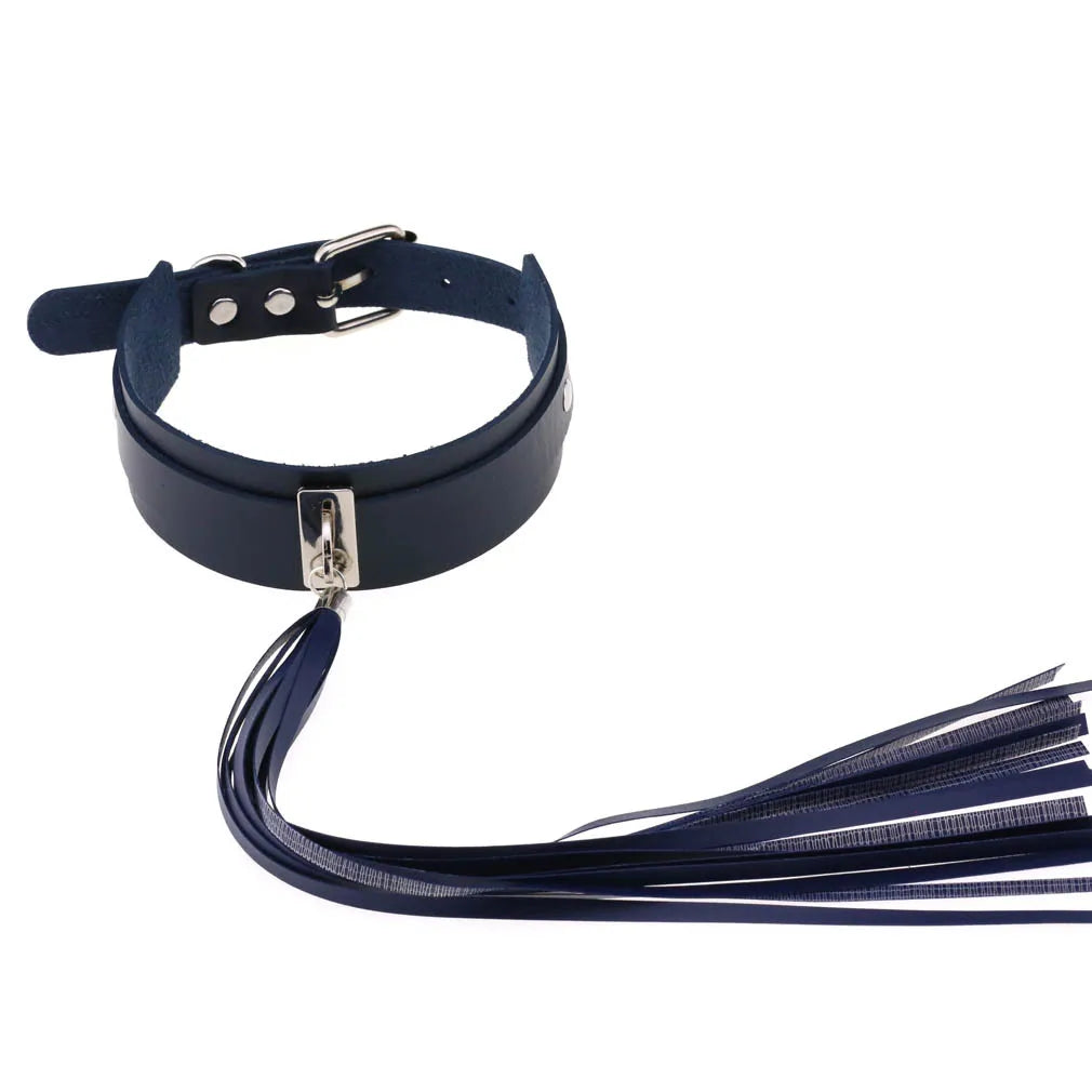 Punk Gothic Leather Tassel Choker Necklace Vintage Statement