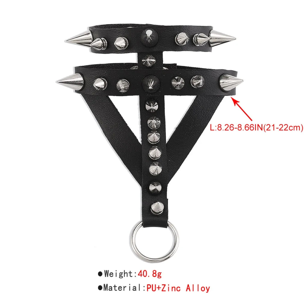 Punk Gothic Goth Rivet Wrap Bracelet Women Harajuku Vintage Men PU Leather