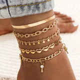 Punk Hip Hop Chain Anklets Women Boho Ankle Bracelet