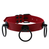 Red PU Leather Clavicle Chain Collar Necklace Harajuku Gothic Choker