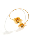 Punk Rhinestone Flower Cuff Bangles Geometric Charm Chain Bracelets