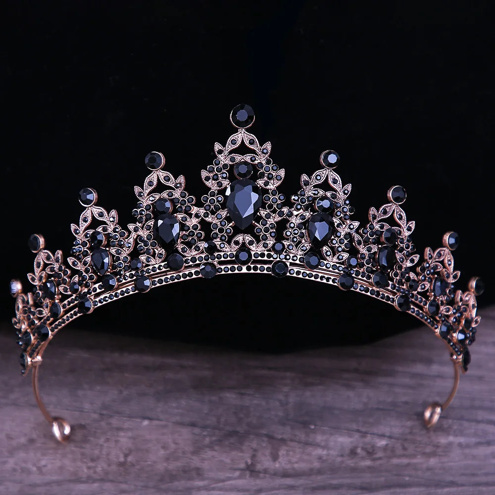 Multicolor Pink Crystal Crown Hair Accessories Tiara For Women Girls