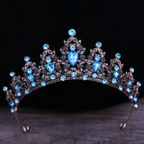 Multicolor Pink Crystal Crown Hair Accessories Tiara For Women Girls