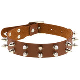 Sexy Light Brown PU Leather Heart Choker Necklace