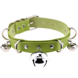 Beach Goth Green PU Leather Choker Collar Necklace