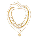 Vintage Heart Choker Necklace Silver Chain Pendant Jewelry