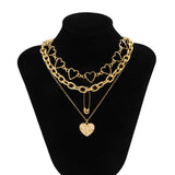 Vintage Heart Choker Necklace Silver Chain Pendant Jewelry