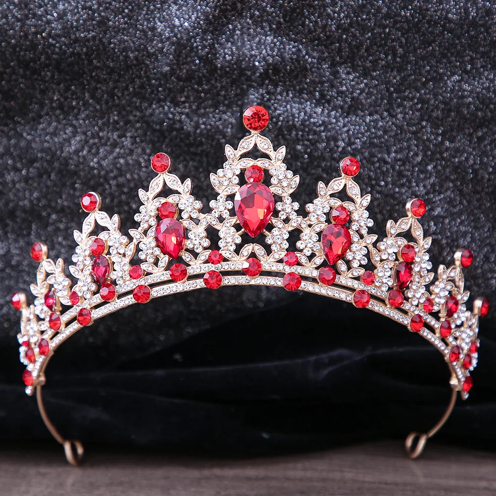 Baroque Purple AB Crystal Crown Tiara Hair Accessory