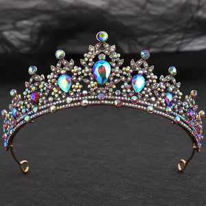 Baroque Purple AB Crystal Crown Tiara Hair Accessory