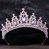 Baroque Purple AB Crystal Crown Tiara Hair Accessory