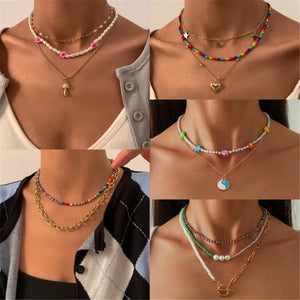 Vintage Pearl Choker Necklace Small Mushroom Design