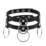 Vintage PU Leather Chain Pendant Necklace Punk Gothic Choker