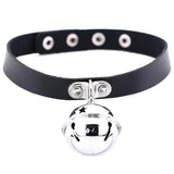 Vintage PU Leather Chain Pendant Necklace Punk Gothic Choker