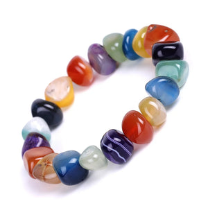 7 Chakra Bracelet Yoga Ethnic Multicolor Stone Beads Strand Men Women Bangle