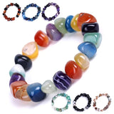 7 Chakra Bracelet Yoga Ethnic Multicolor Stone Beads Strand Men Women Bangle