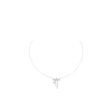 925 Silver Bowknot Pendant Zircon Necklace for Women