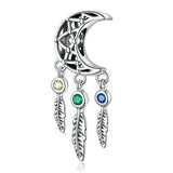 10pcs Heart Star Beads Silver Animal Moon Dream Catcher Charm