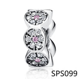Dog Paw Print Silver Charm Bead 925 Sterling Silver