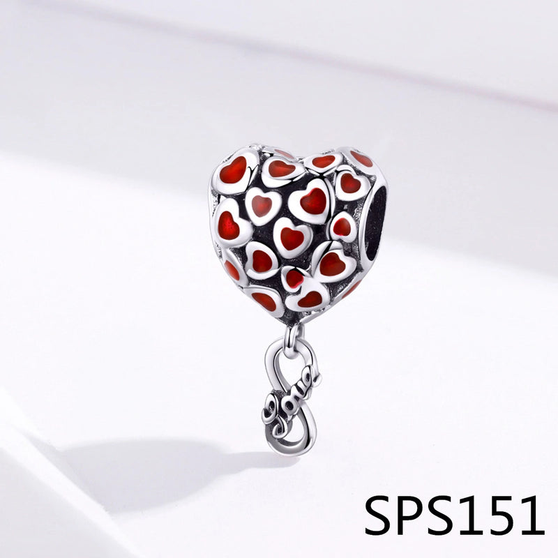 Dog Paw Print Silver Charm Bead 925 Sterling Silver