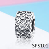 Dog Paw Print Silver Charm Bead 925 Sterling Silver