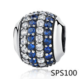 Dog Paw Print Silver Charm Bead 925 Sterling Silver
