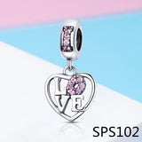 Dog Paw Print Silver Charm Bead 925 Sterling Silver
