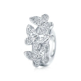 925 Sterling Silver Animal Footprint Cat Heart Spacer Charm