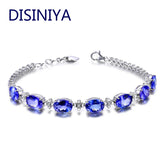 925 Silver Bracelet With Sapphire Gemstone Lady Jewelry Gift