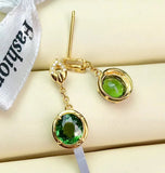 14K Garnet Drop Earrings for Women Fine Gemstone Jewelry