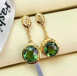 14K Garnet Drop Earrings for Women Fine Gemstone Jewelry