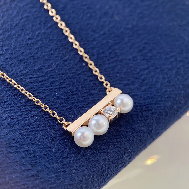 14K Natural Pearl Pendant Necklace for Women
