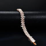 14K Rose 3AAA Cubic Zircon Bracelet for Women - Silver 925 Jewelry for Girls