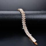 14K Rose 3AAA Cubic Zircon Bracelet for Women - Silver 925 Jewelry for Girls
