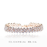 14K Rose 3AAA Cubic Zircon Bracelet for Women - Silver 925 Jewelry for Girls