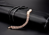 14K Rose 3AAA Cubic Zircon Bracelet for Women - Silver 925 Jewelry for Girls