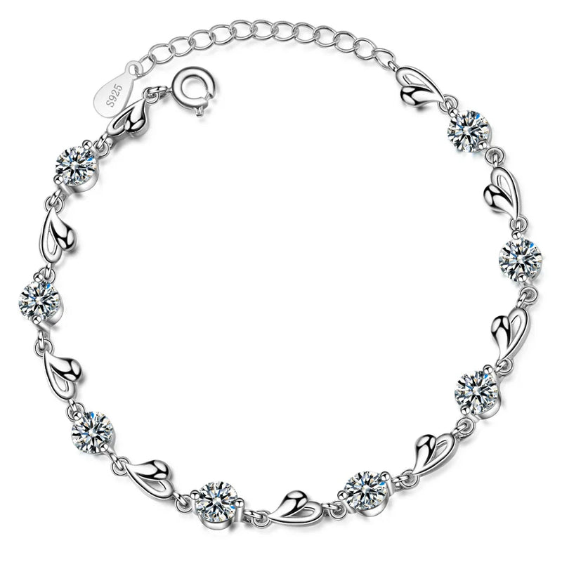925 Silver Charm Bracelets Bohemia Diamond Jewelry Pulseira Feminina