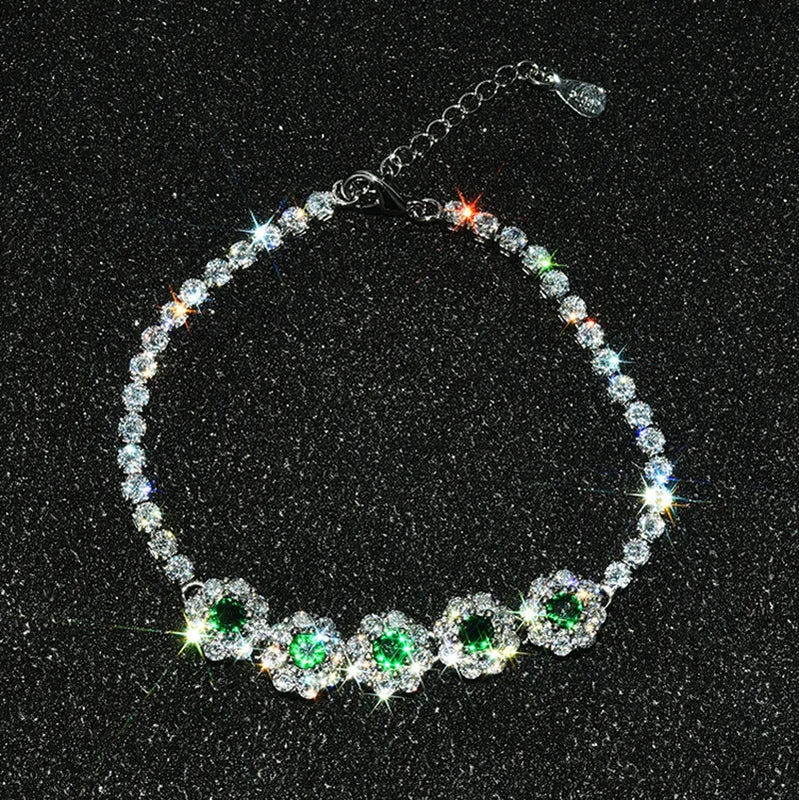 Bohemia S925 Silver Diamond Snowflake Bracelet Women Jewelry