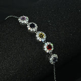 Bohemia S925 Silver Diamond Snowflake Bracelet Women Jewelry