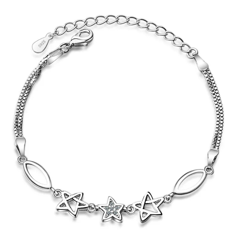 Bohemia 925 Silver Bracelets for Women Pulseira Feminina Party Jewelry