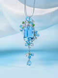925 Silver Pink Sapphire Necklace Pendant Women Jewelry Pendants