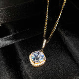 14K Yellow Necklace Wedding Rings for Women 3 Carats AAA+ Diamond