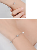 925 Silver Wedding Bracelet 2 Carats Diamond Charm Jewelry