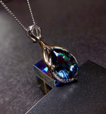 S925 Sapphire Pendant Necklace for Women Bohemia Collar