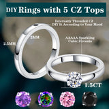 DIY 1.5 Solitaire Engagement Rings Wedding Bands Interchangeable