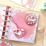 DIY 1 inch Photo Key Chain Frame Acrylic Disc Star Chasing Pendant